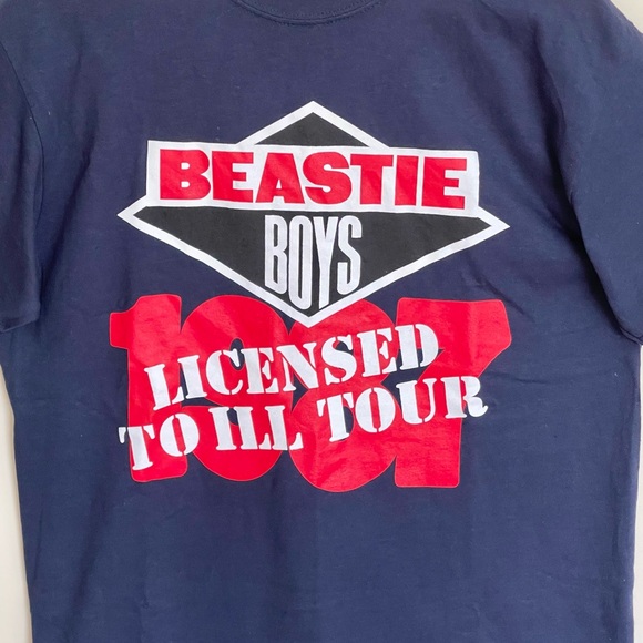 NEW Beastie Boys Licensed To Ill ‘87 Tour Retro Navy T Shirt Adult size Medium - Picture 4 of 9